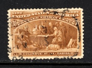 SCOTT 239 1893 30 CENT COLUMBIAN EXPOSITION ISSUE USED VF CAT $90!