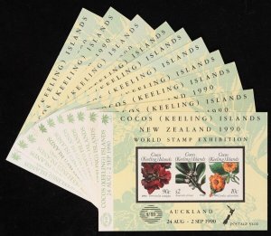 COCOS ISLANDS 1990 NZ90 $3 M/Sheets. MNH **. SG MS229 cat £80. Retail $180. (10)