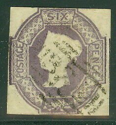 GREAT BRITAIN #7 6p violet, used, VF, SG $1,350.00, Scott $875.00