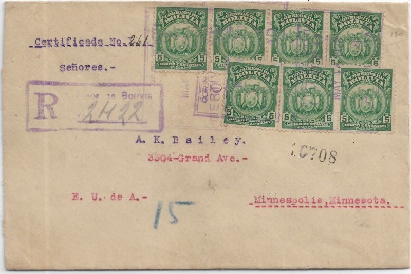 1923 Bolivia to Minneapolis, MN Registered (59574)