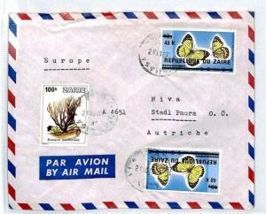 CM2 Zaire BUTTERFLIES Cover 1980 Missionary Vehicles Air Mail Austria MIVA