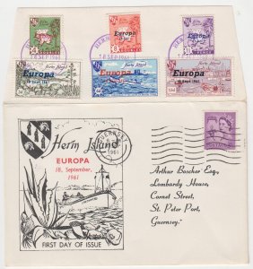 Guernsey Herm Europa 1961 set 5 - FDC