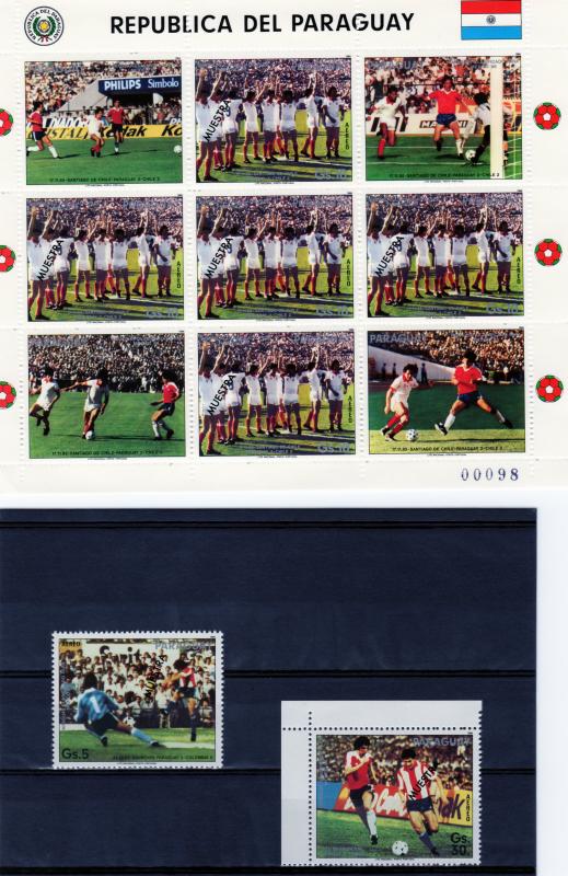 Paraguay 1986 Mi#3997/99 World Cup Mexico Set +Mini-Sheetlet MUESTRA MNH