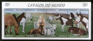 Angola 1997 Horses of the World Animal Sc 993 Sheetlet MNH # 5045