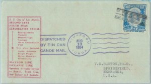 89208 - TONGA TOGA - POSTAL HISTORY - PAQUEBOT:  TIN CAN Mail COVER 1934