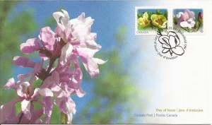 2013 Canada FDC Sc 2624-5 - Magnolias - Yellow Bird and Eskimo