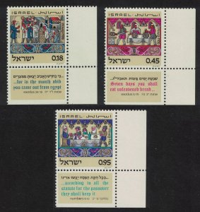 Israel Passover Feast 'Pesah' 3v Corners 1972 MNH SG#521-523