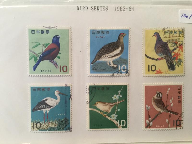 Japan Used 6 stamps Bird series year of 1963-1964