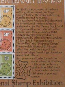 ​ST,VINCENT--SC#547a SIR ROWLAND HILL-ORGINATOR OF BLACK PENNY-STAMP MNH VF