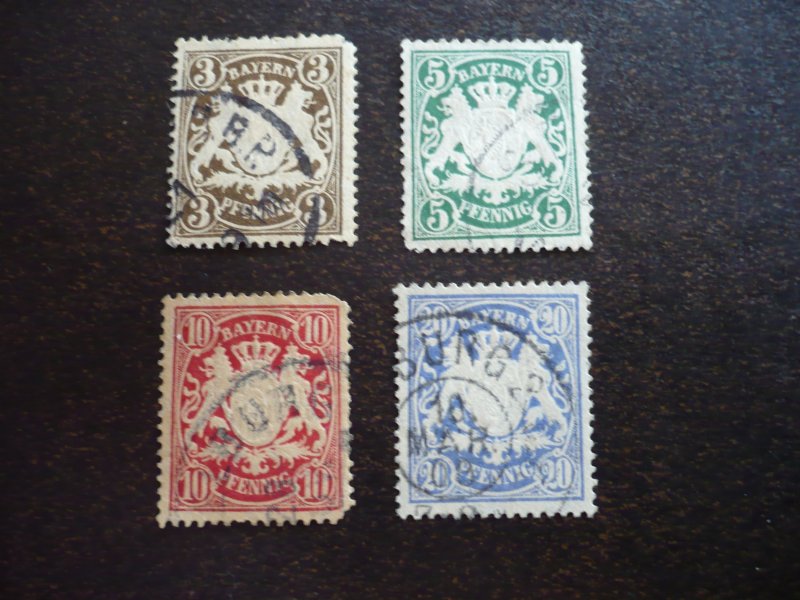 Stamps - Bavaria - Scott# 60,62-64 - Used Partial Set of 4 Stamps