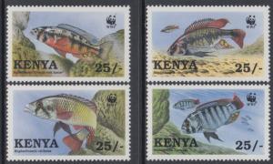 XG-BA701 KENYA - Wwf, 1997 Marine Life, Cichlid Fish MNH Set