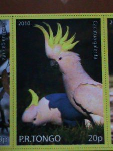 ​TONGA STAMP-SULPHUR CRESTED COCKATOO  PARROT-MNH STAMP SHEET