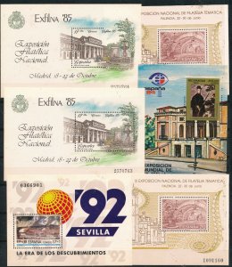 SPAIN NICE LOT OF 6 S/SHEETS MNH