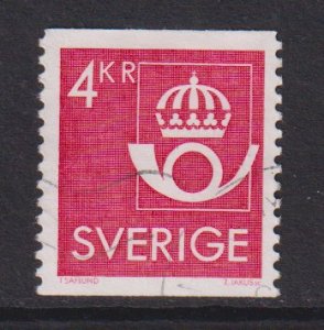 Sweden  #1445 used 1985 crown and posthorn 4k