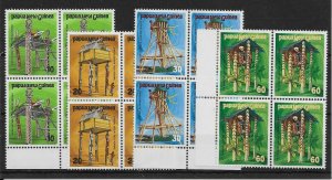 PAPUA NEW GUINEA SG496/9 1985 CEREMONIAL STRUCTURES LEIGH MARDON TRIAL BLKS 4