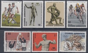 GREECE Sc # 1558-64 CPL MNH 1st WORLD JUNIOR ATHLETIC CHAMPIONSHIPS