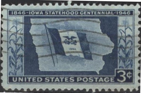 US 942 (used) 3¢ Iowa statehood (1946)