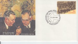 1985 Australia Chifley & Curtin SE (Scott NA) FDC