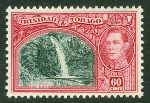 SG 254 Trinidad & Tobago 1938. 60c myrtle-green & carmine. Fine unmounted mint..