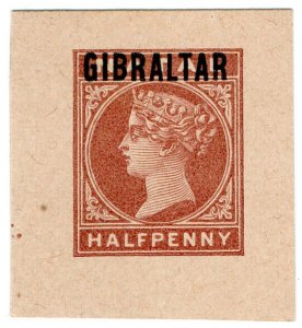 (I.B) Gibraltar Postal : Natal Overprint ½d (postal stationery die)