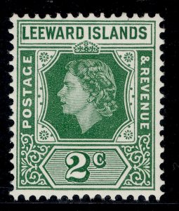 LEEWARD ISLANDS QEII SG128, 2c green, NH MINT.