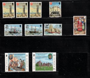 ISLE OF MAN Small Lot 3 MH & 7 Used - Duplication