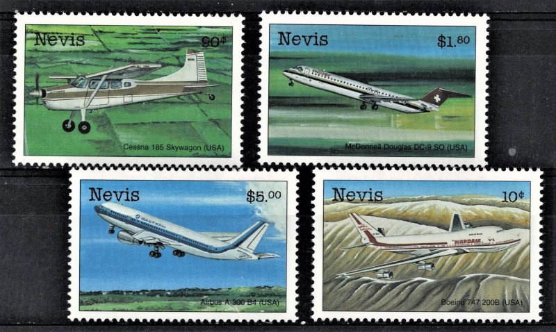 NEVIS 1998 - Aircraft / complete set MNH