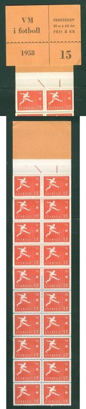 Sweden. Booklet 1958 MNH.Soccer/Football. World Champ.15 Ore.With Sned..Sc# 527A