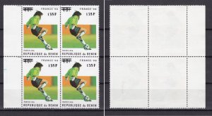 BENIN 2000 A1239 135F €4000 FOOTBALL WORLD CUP FRANCE 98 OVERPRINT SURCHARGE MNH-