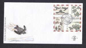 Aruba   #237-240  FDC  2003  endangered animals   E108