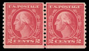 United States #492 Mint nh fine to very fine  joint line pair Cat$115 1916, 2...