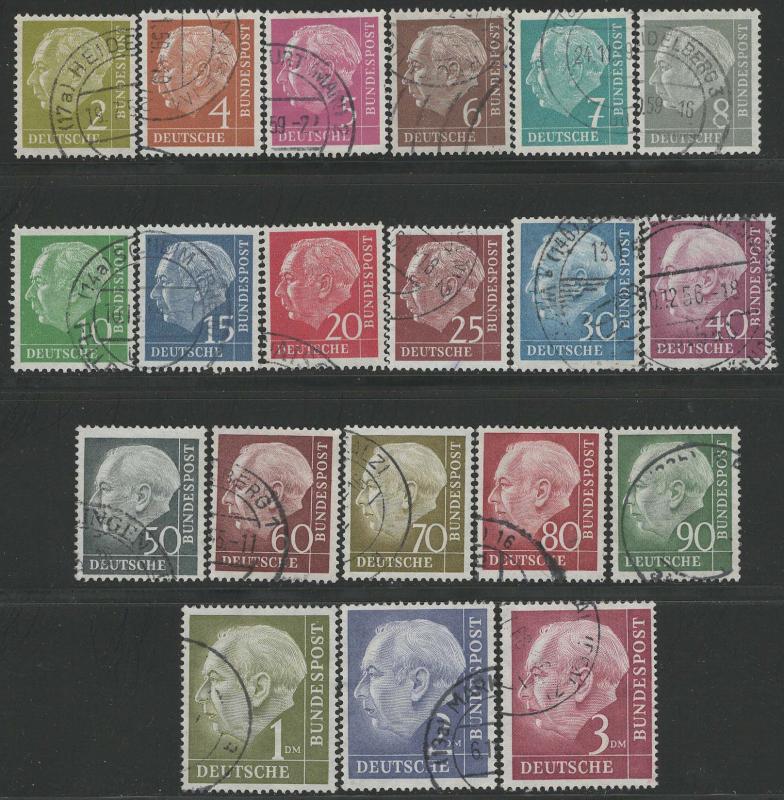 Germany Bund Scott # 702 - 721, used, cpl. set