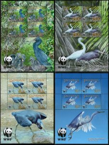 Penrhyn 2008 WWF Pacific Reef-Egret Birds Wildlife Sc 468-71 Sheetlets MNH 9364