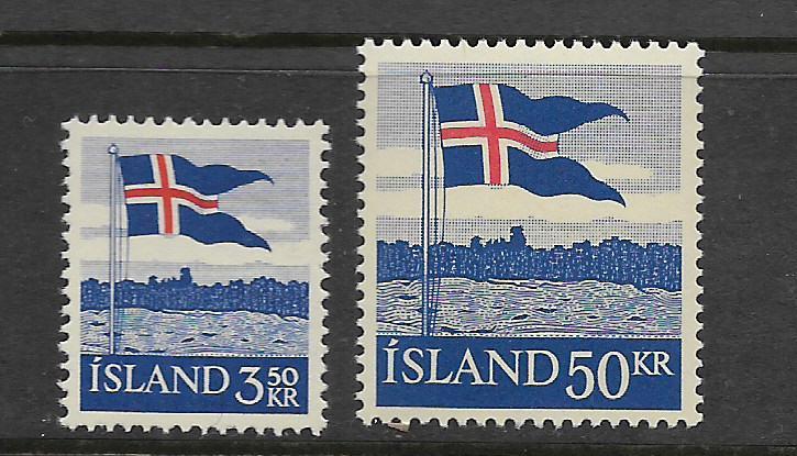 ICELAND, 313-314, MINT HINGED, FLAG