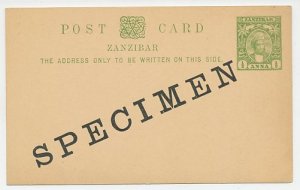 Specimen - Postal stationery Zanzibar Palm tree