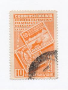 Bolivia 1942 Scott 275 used - 10c, 1st school Phil Exposition, La Paz