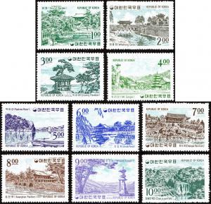 Korea 434-43 set/10 mnh 1964 Scenic Sites