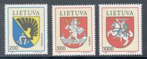 Lithuania Sc 431-433 1992 Coats of Arms stamp set mint NH