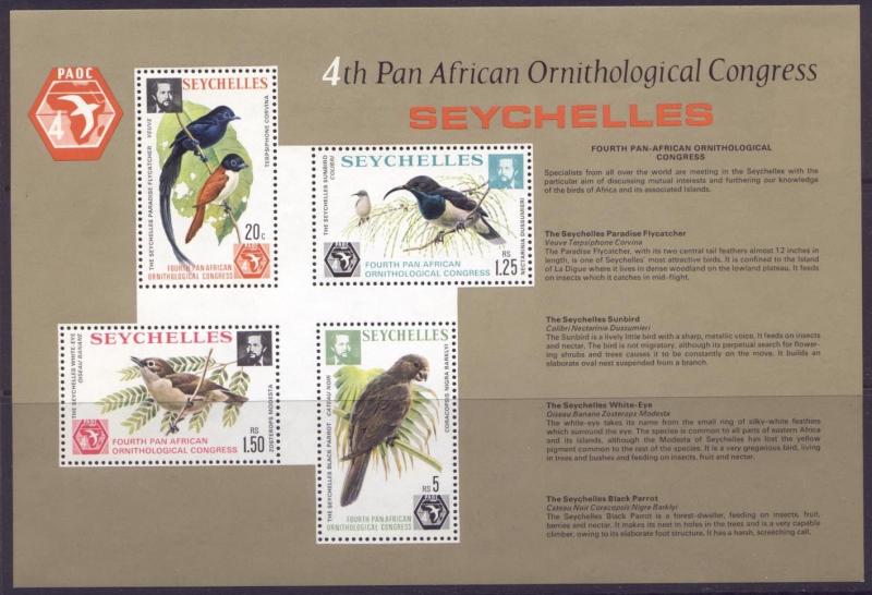 Seychelles 360a MNH Birds, Parrot, Ornithological Congress