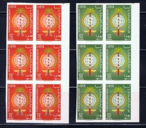 Libya 218-19 NH 1962 Imperf Blocks of 6 