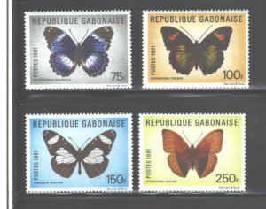 REP. GABONAISE 1983 BUTTERFLY #480 - 483 MNH