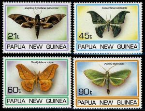 HERRICKSTAMP PAPUA NEW GUINEA Sc.# 846-49 Moths