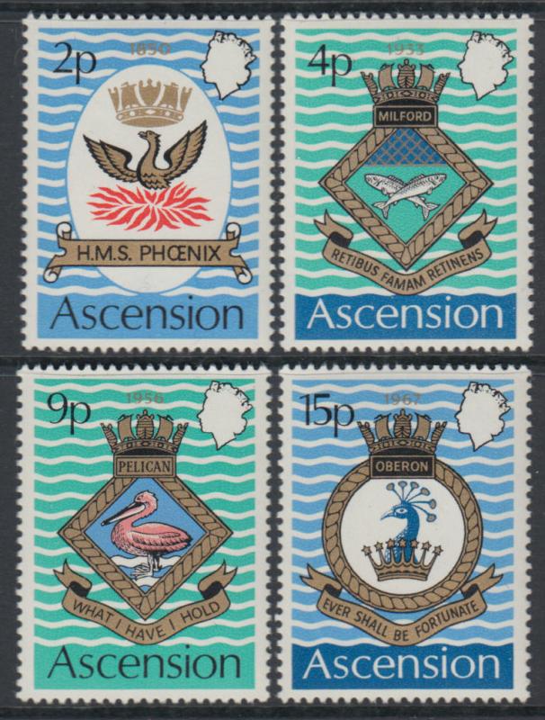 XG-U029 ASCENSION ISLAND - Coats Of Arms, 1971 Royal Navy Naval Arms MNH Set