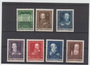 AUSTRIA 1946 HOUSE OF THE ARTIST ASSOCIATION SCOTT B245-B251 PERFECT MNH