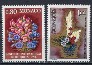 Monaco 1084-85 MNH 1977 Flowers (ak2702)