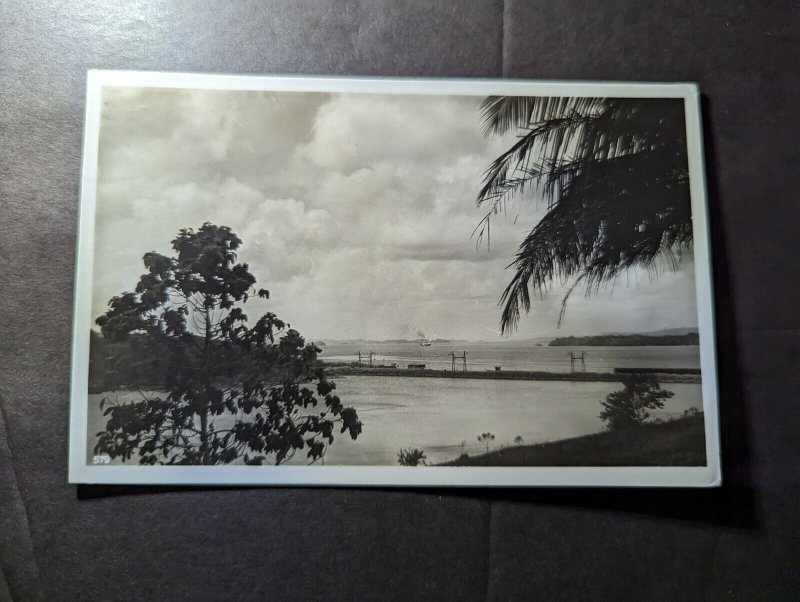 1937 USA Canal Zone RPPC Postcard Cover Cristobal to Alvidaberg Sweden