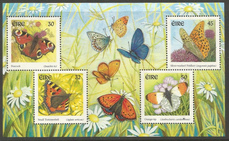 IRELAND  1265A  MNH,  S.S.,  BUTTERFLIES