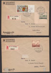 SWITZERLAND, TWO COVERS WITH AIRPOSTSTAMPS 1941