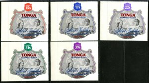 TONGA Sc#392-96, C209-13, CO117-19 1977 QEII Coronation Ann. Complete Mint NH