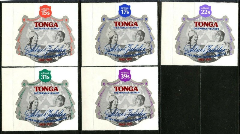 TONGA Sc#392-96, C209-13, CO117-19 1977 QEII Coronation Ann. Complete Mint NH